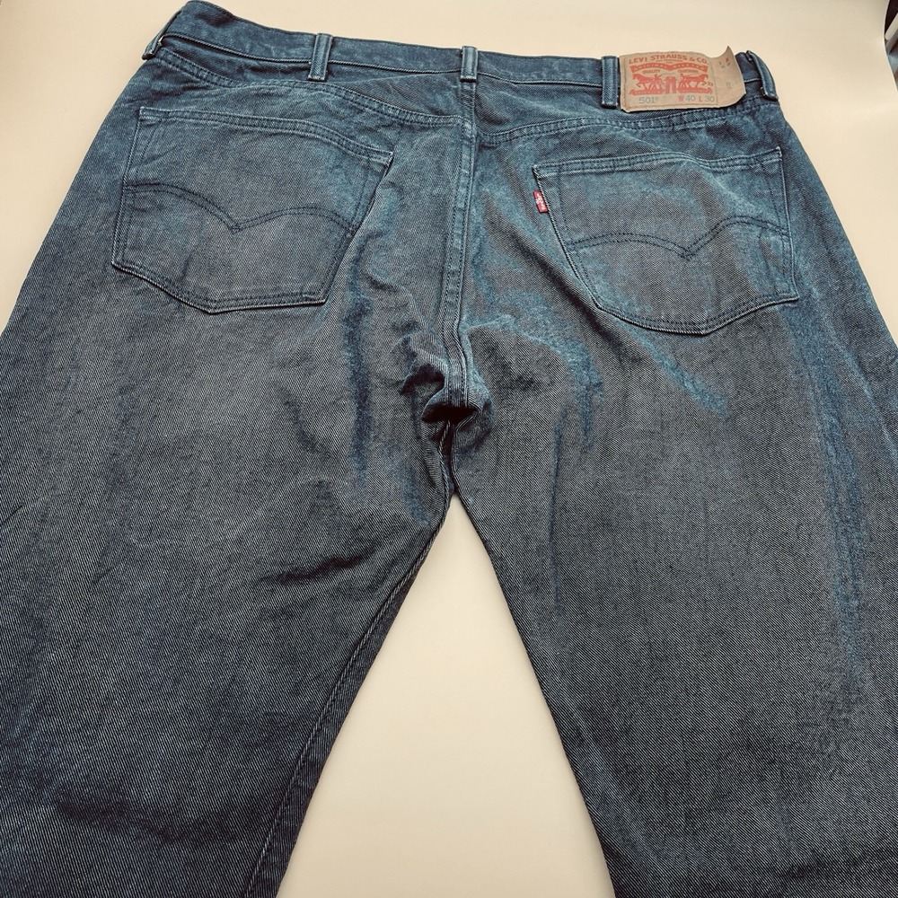 Levis 501 Jeans Size 40x30 (38 X 29) Gray Button Fly Straight Denim Pants - Picture 10 of 10